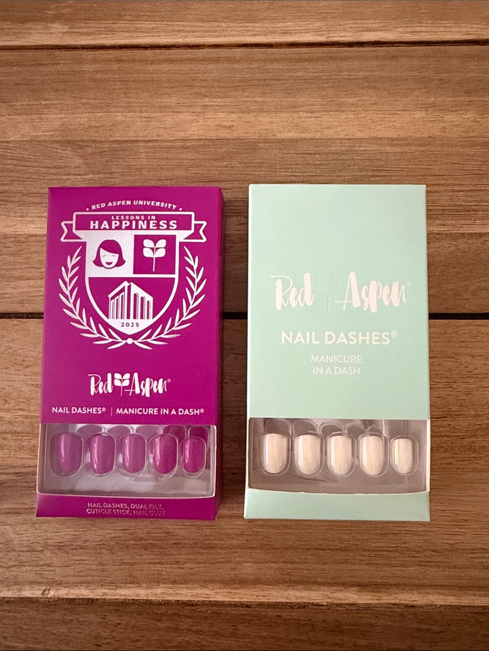 Red Aspen Press-on Nails — Hassie’s Lessons in Happiness & Pearls on Pearl